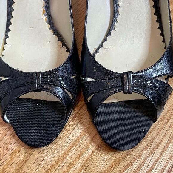 Jones New York Maxy2 open toe strappy heels black leather 6 - Picture 2 of 7